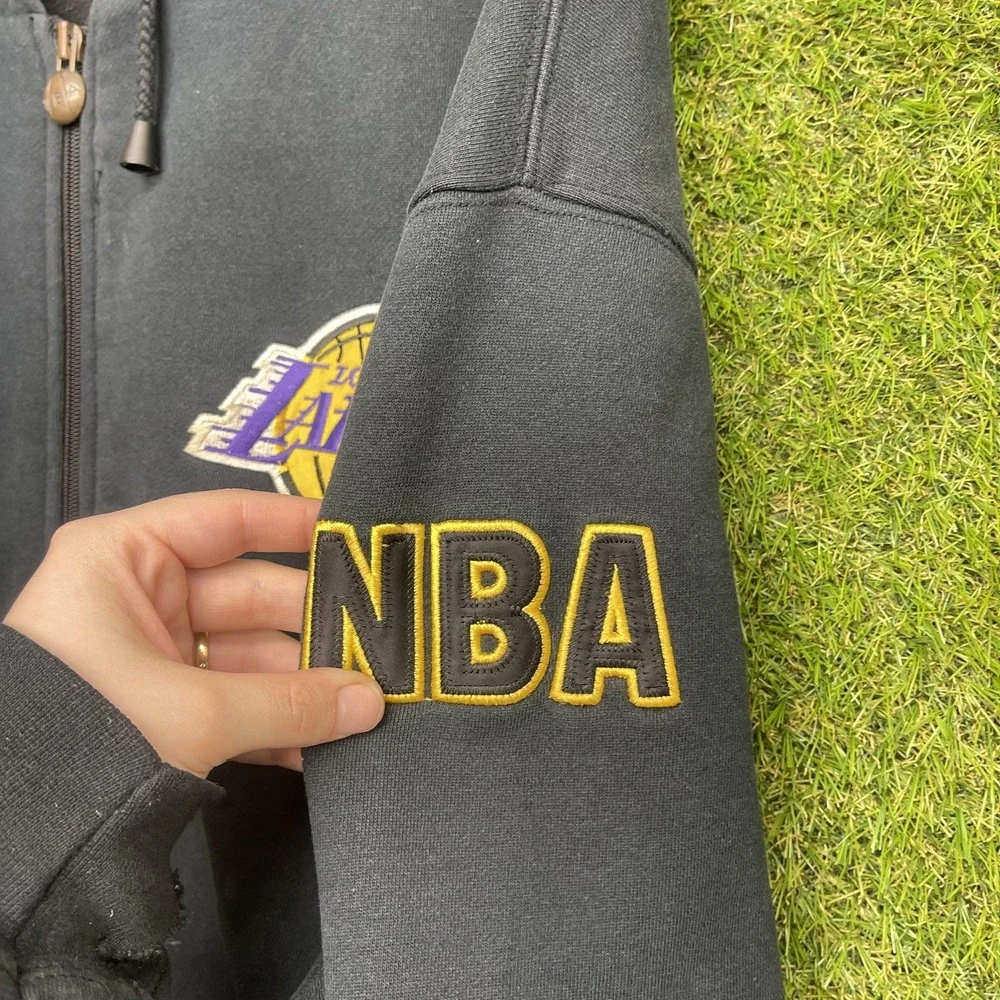 Vintage Los Angeles Lakers Hoodie Mens Large Black NBA Basketball USG 2000s
